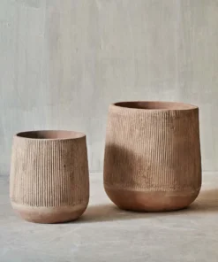 Nkuku Planters & Vases Wampu Tall Planter - Distressed Terracotta