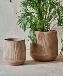 Nkuku Planters & Vases Wampu Tall Planter - Distressed Terracotta