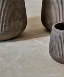 Nkuku Large Wampu Wide Planter - Distressed Brown / Black Planters & Vases