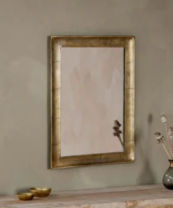 Nkuku Yadur Rectangular Mirror - Antique Brass - Small Home Accessories