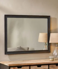 Nkuku Yadur Rectangular Mirror - Black - Large