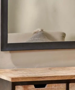 Nkuku Yadur Rectangular Mirror - Black - Large