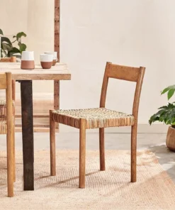 Nkuku New Arrivals Yana Mango Wood & Wicker Woven Chair