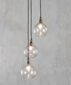 Nkuku Hallway & Bootroom Ziva Glass Cluster Pendant - Clear