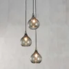Nkuku Ziva Glass Cluster Pendant - Green Smoke Hallway & Bootroom