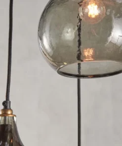 Nkuku Ziva Glass Cluster Pendant - Green Smoke Hallway & Bootroom